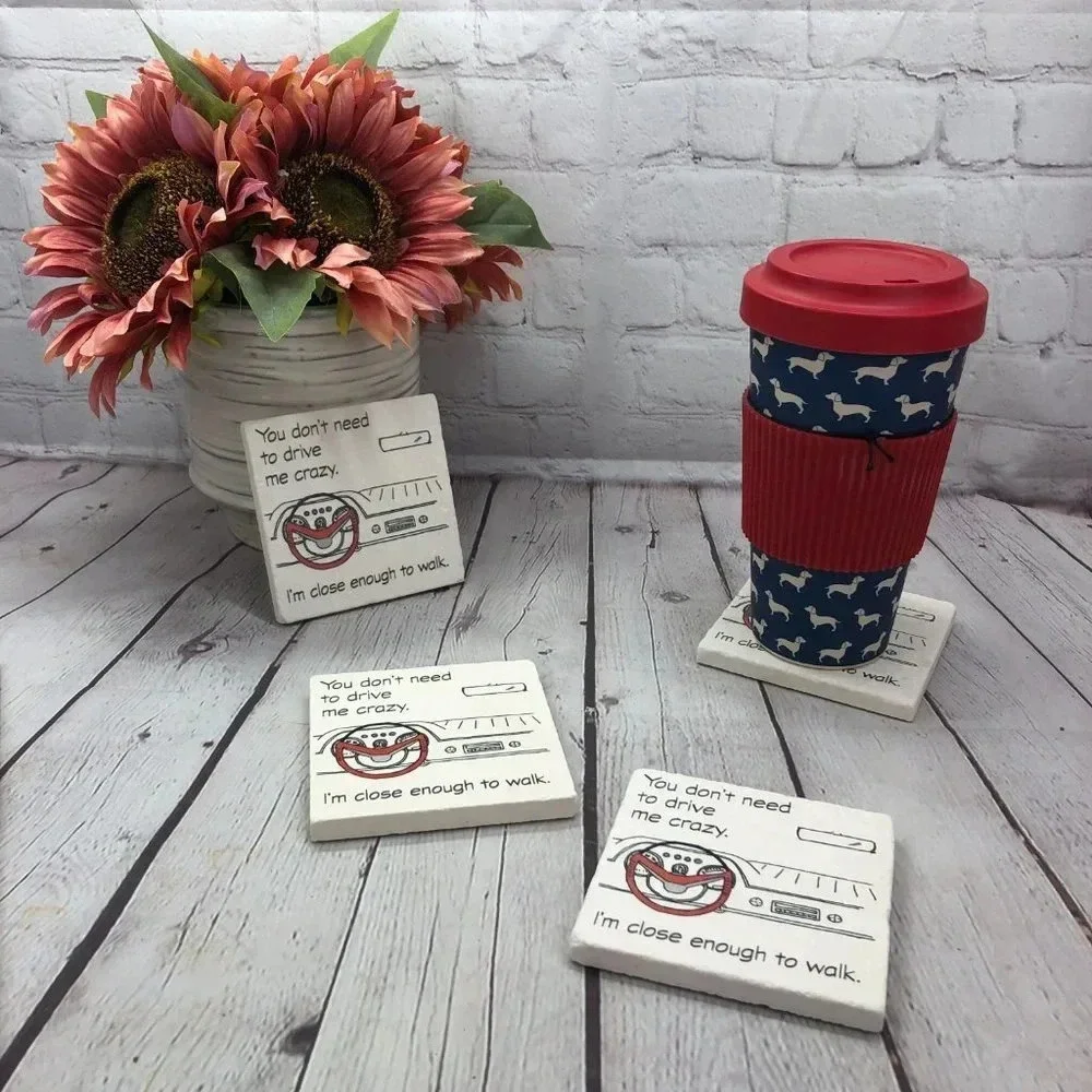 Coasters DRIVE ME CRAZY DRINK COASTER set of 4